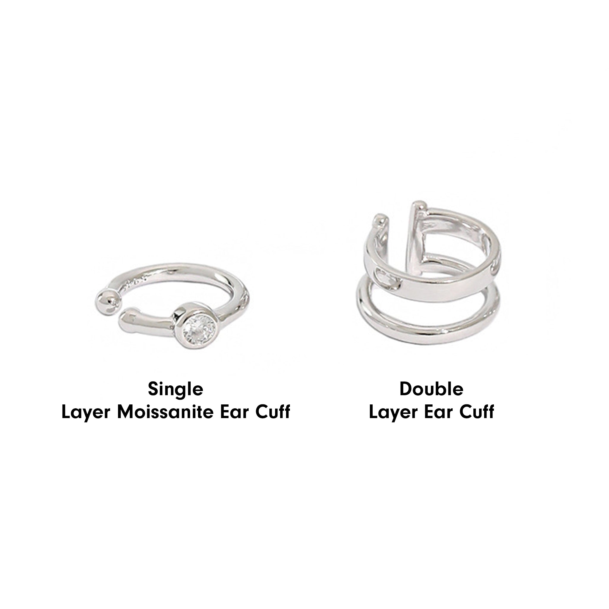Single/Double-Layer Moissanite Ear Cuff