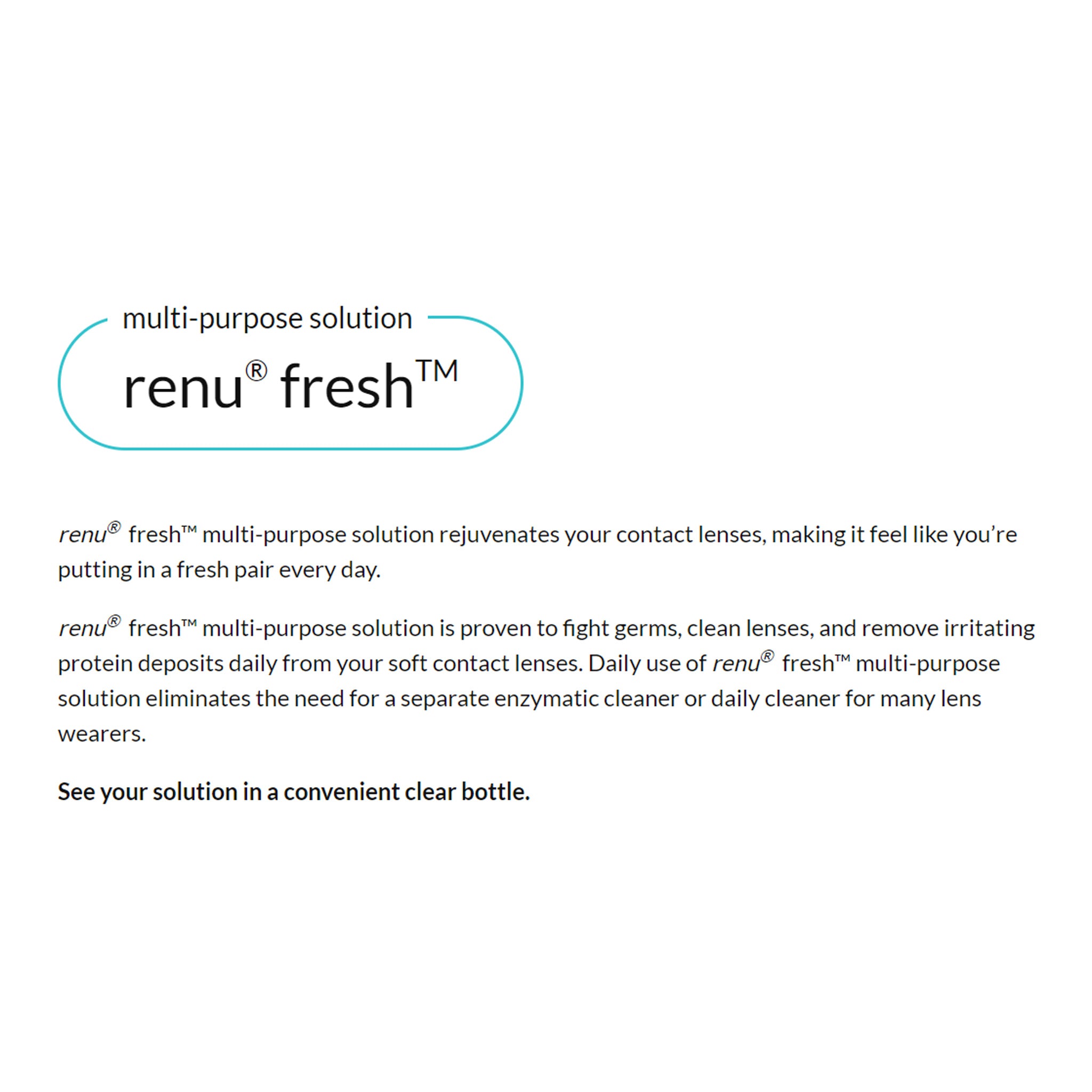 Bausch &amp; Lomb Renu Fresh Multi Pack Contact Solution 60ml