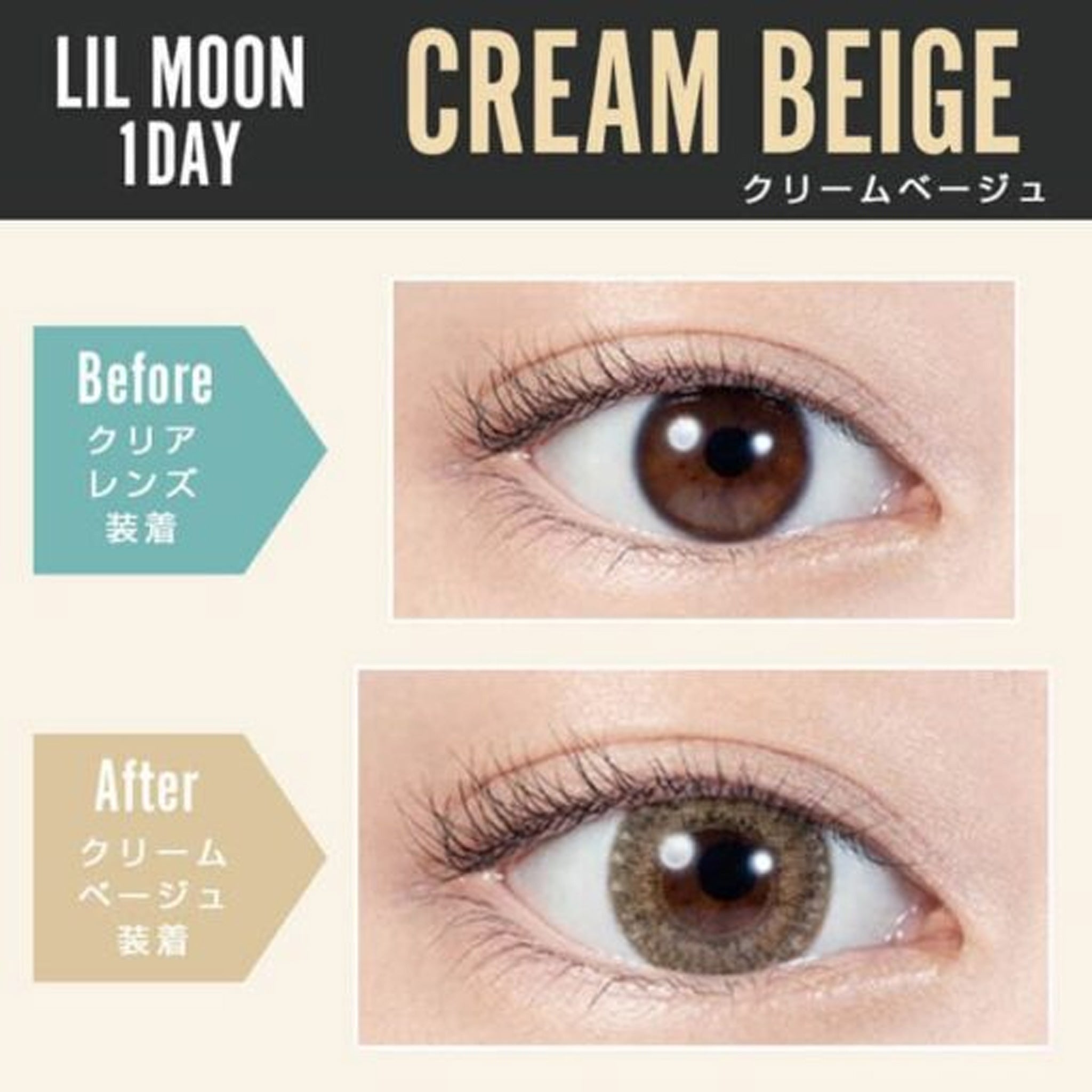 LIL MOON 1Day Contact Lenses-Cream Beige 10pcs
