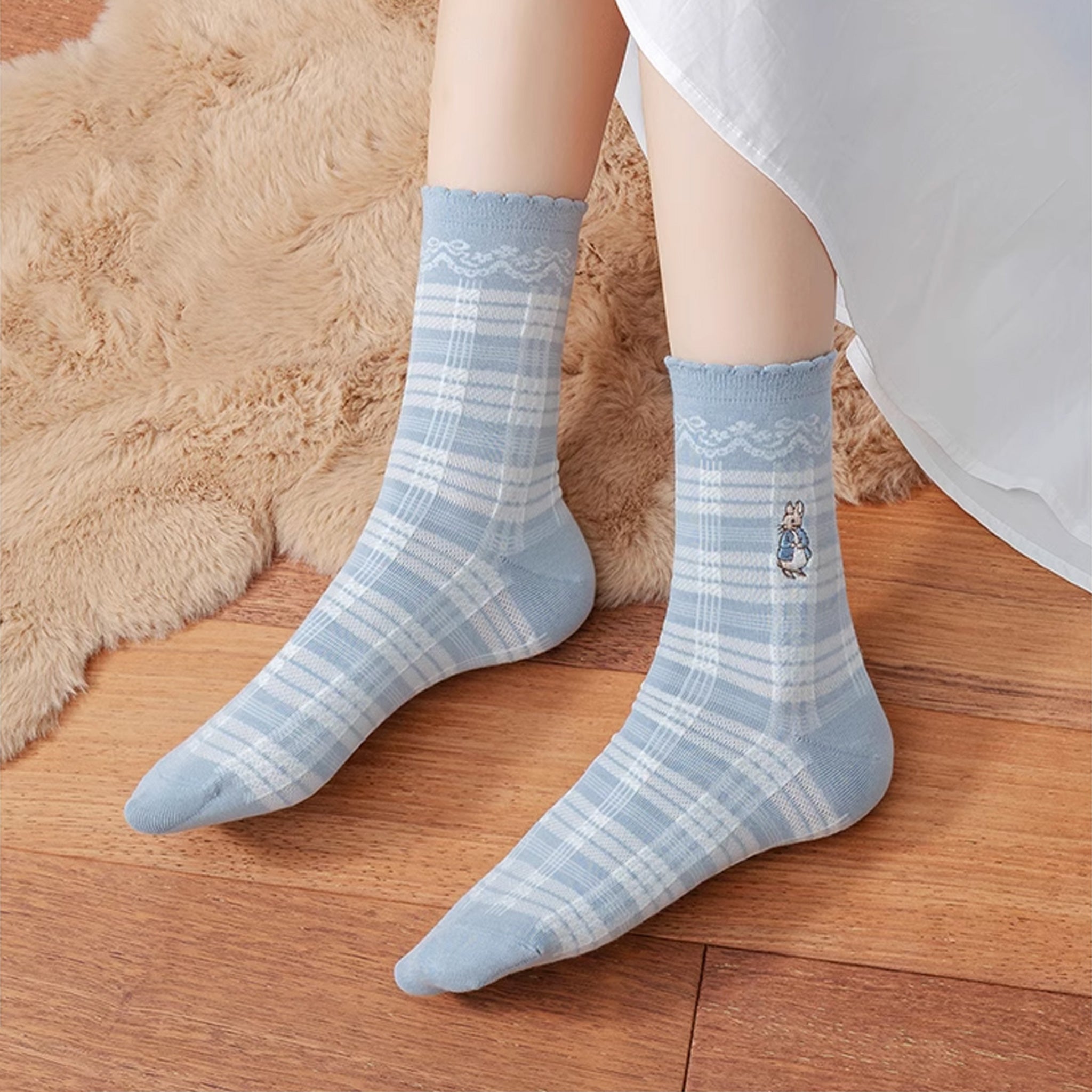 Caramella &amp; Peter Rabbit Mid-Tube Cotton Socks Set Blue