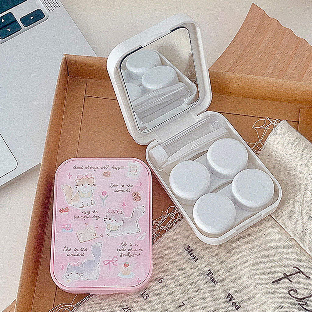 Cat Style Contact Lens Companion Case 2Pairs