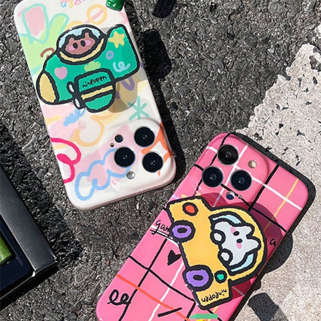 Cute Cartoon Phone Case with Phone Grip Stand Holder