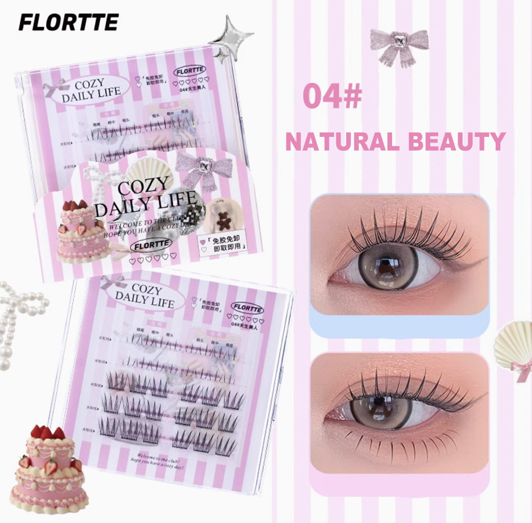 FLORTTE Segmented Self-Adhesive Glue-Free Flase Eyelash 5 pairs