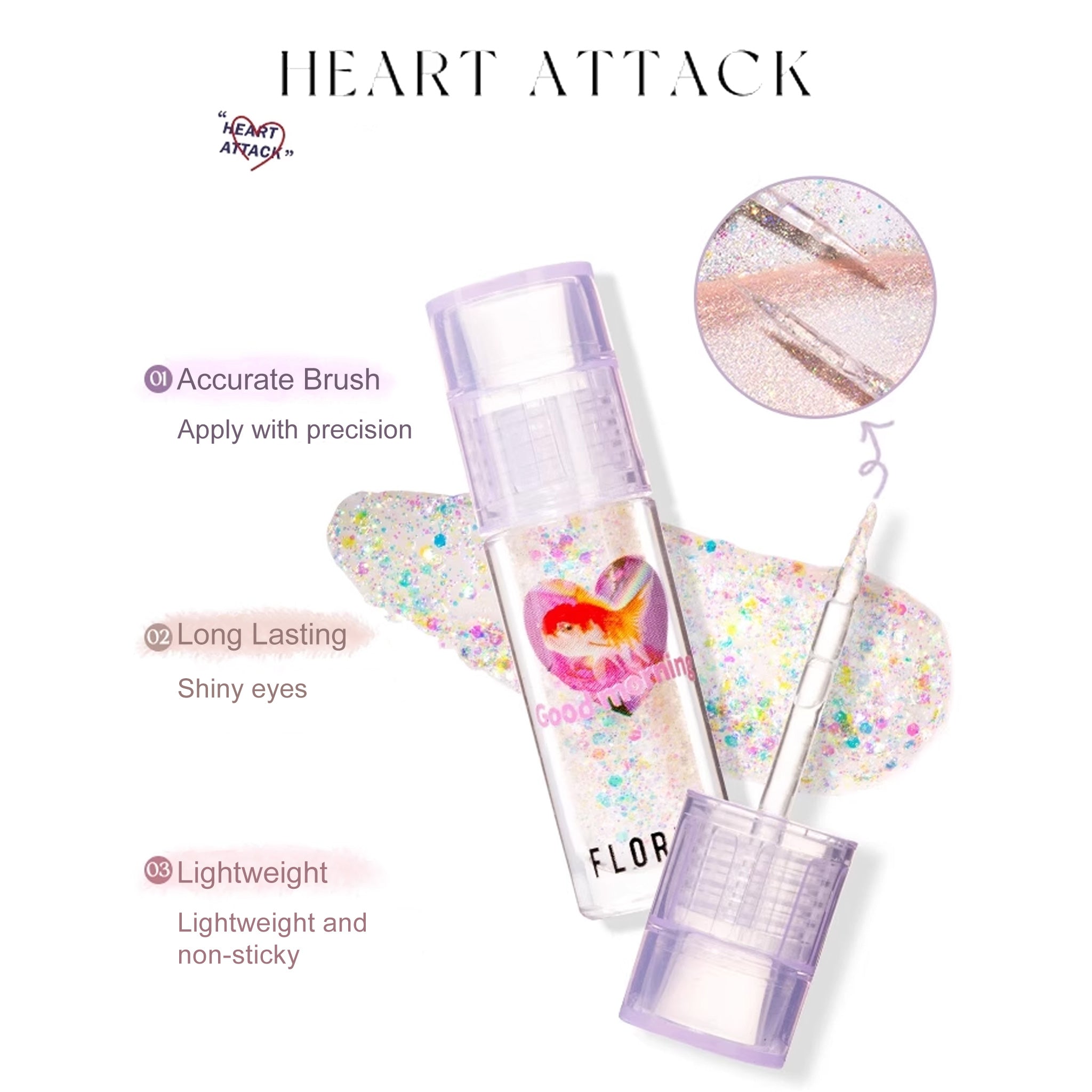 FLORTTE Heart Attack Liquid Eyeshadow (Shiny)