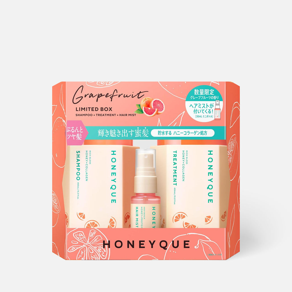 HONEYQUE Grapefruit Hair Care Limited Box Pink 450ml+450ml+30ml