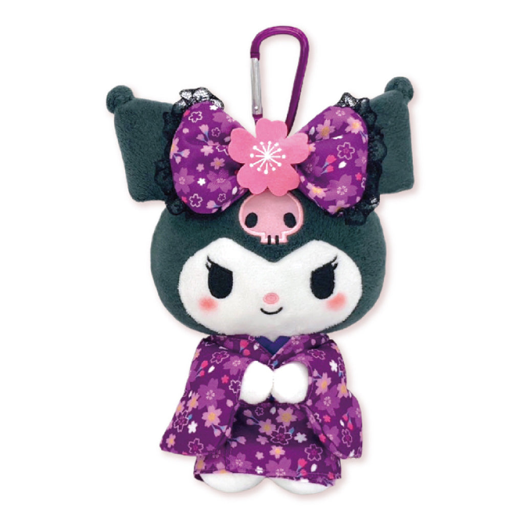 The unique design allows the eco bag to be stored as a cute plush mascot, features the beloved character Kuromi, dressed in a traditional Japanese outfit.