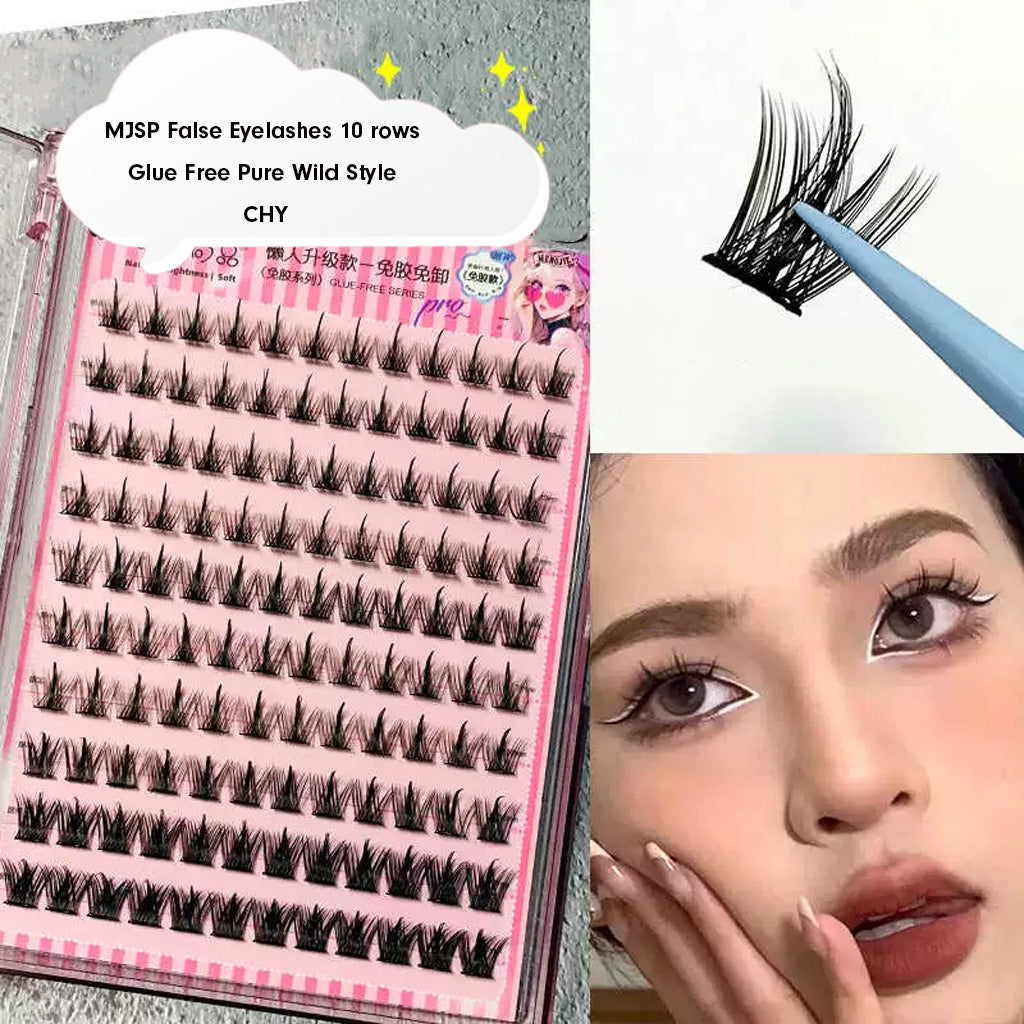 MJSP False Eyelashes Glue Free Pure Wild Style CHY 10 rows