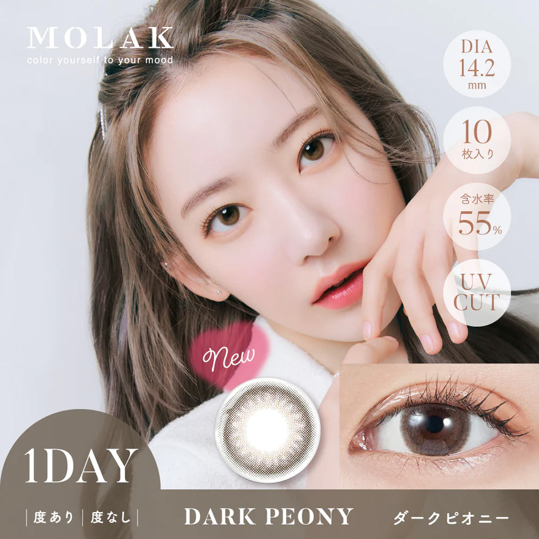 MOLAK 1Day Contact Lenses-Dark Peony 10pcs