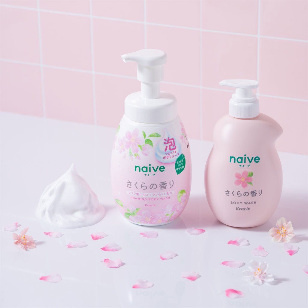 NAIVE 泡沫沐浴露 樱花香味 600ml