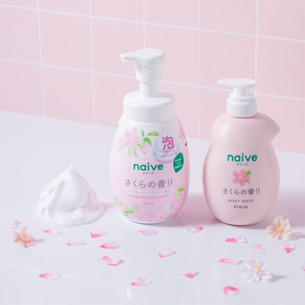 NAIVE Foam Body Soap Sakura Scent Pump 600ml