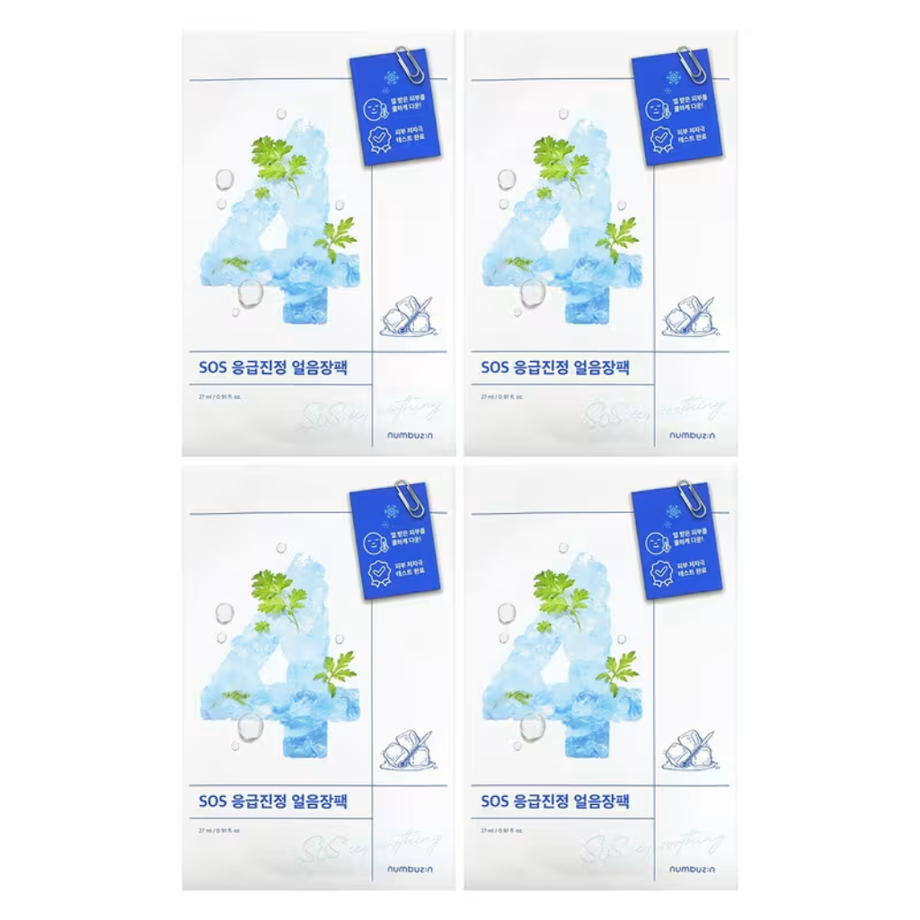 numbuzin No.4 Icy Soothing Sheet Mask 4pcs