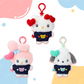 It is a stylish and functional accessory designed to hold and display your favorite Sanrio plush mascots or keychains. 