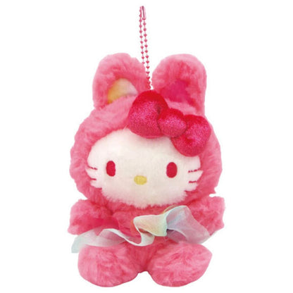 a touch of kawaii charm to your everyday accessories with the Sanrio X Nakajima Mascot Holder Hello Kitty.Red Bunny Suit.