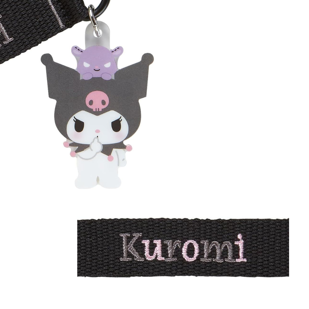 Add a touch of Sanrio charm to your accessories with this beautifully crafted embroidered keychain.  Kuromi.