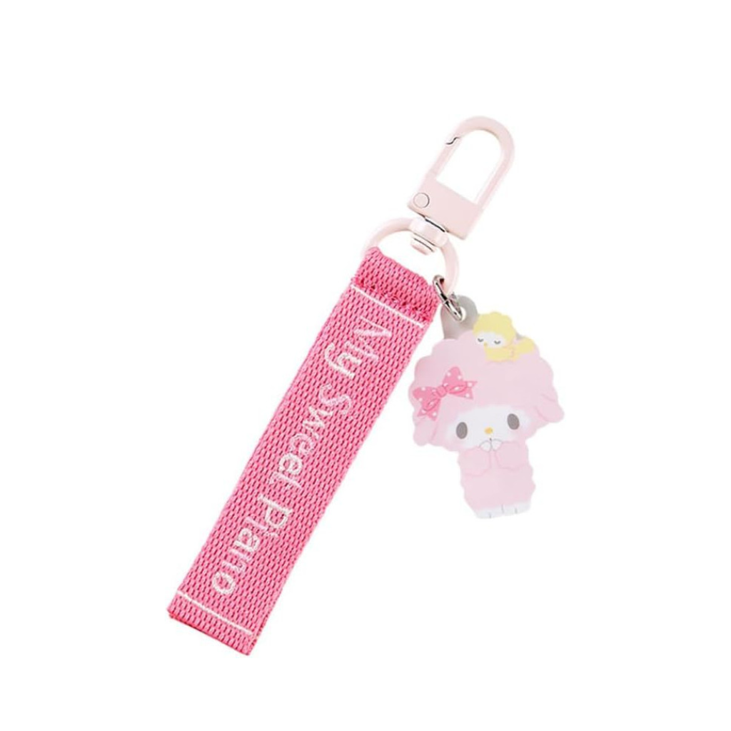 Add a touch of Sanrio charm to your accessories with this beautifully crafted embroidered keychain.  My Sweet Piano.