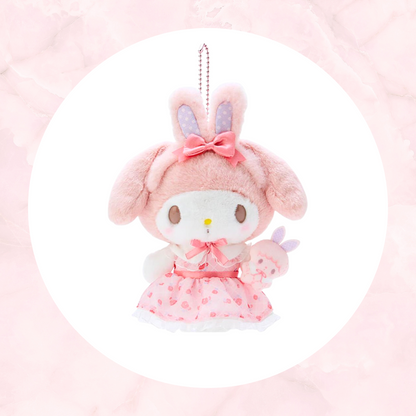  Each mascot comes in a compact, plush form and includes a small compartment or clip for attaching to bags, keyrings, or other items.  - My Melody