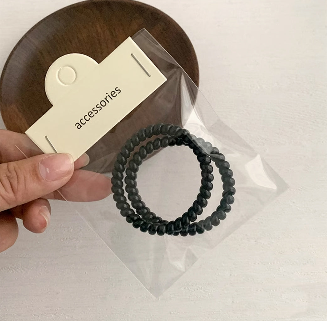 Spiral Phone Cord Hair Ties 2 pcs