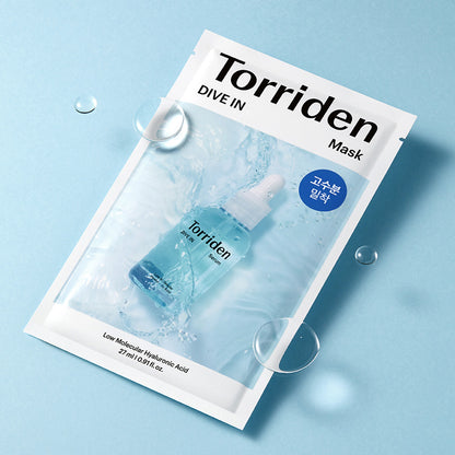 Torriden DIVE-IN 微分子玻尿酸保湿面膜 10 片