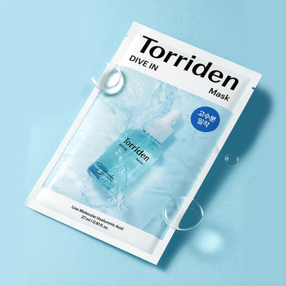 Torriden DIVE-IN Low Molecular Hyaluronic Acid Mask Pack 10pcs+3+1