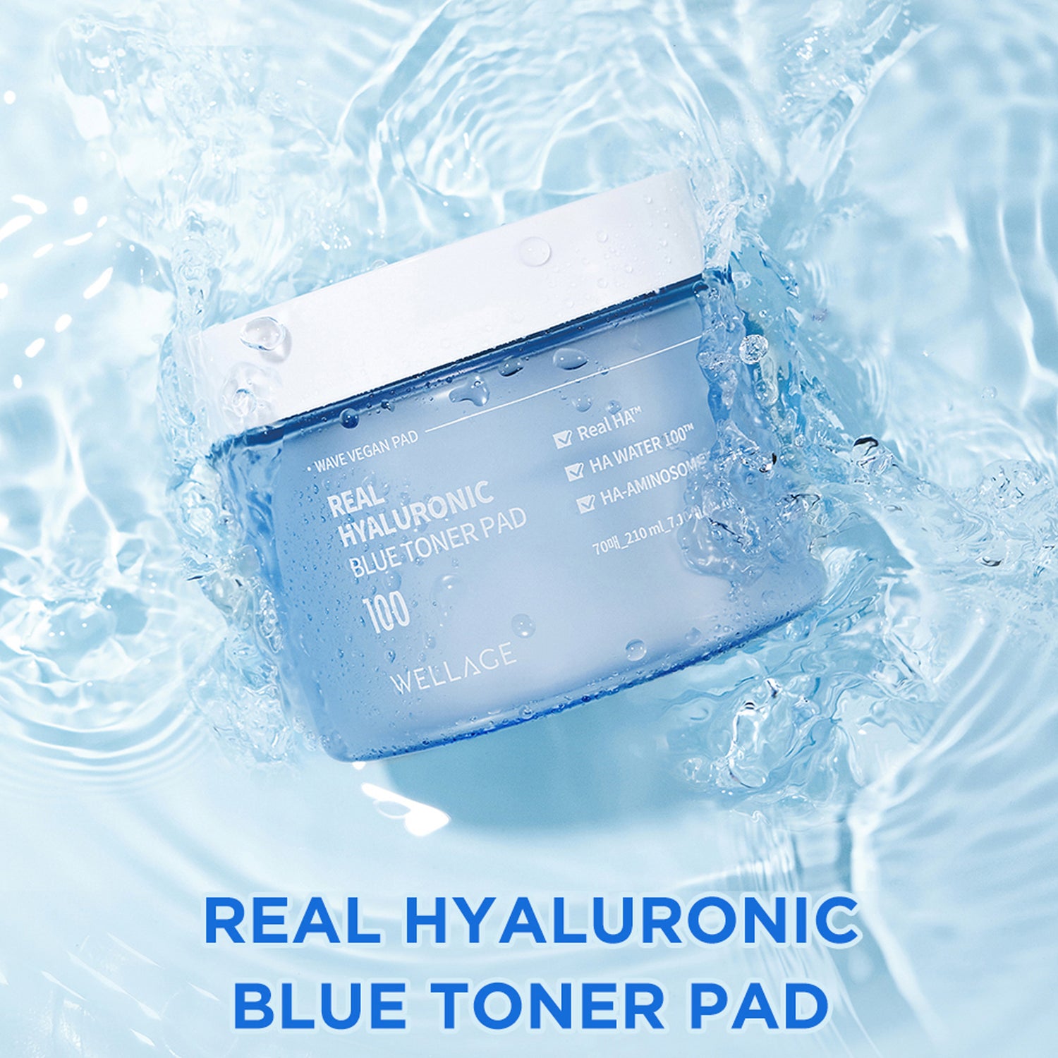 WELLAGE Real Hyaluronic Blue Toner Pad 210ml