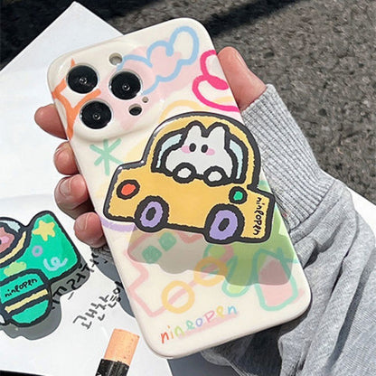 Cute Cartoon Phone Case with Phone Grip Stand Holder